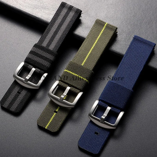 Cinturino per orologio in nylon da 18mm 20mm 22mm 24mm, cinturino elastico intrecciato militare dell'esercito, braccialetti sportivi a sgancio rapido, accessori morbidi per il polso