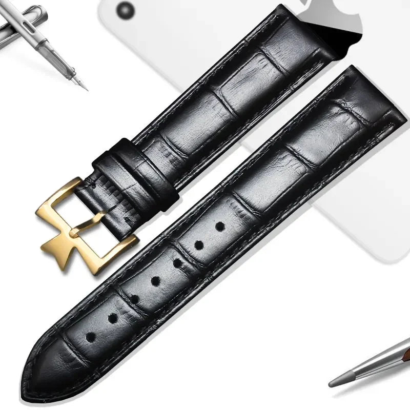 Cinturino universale in pelle da uomo, cinturino con motivo coccodrillo, primo strato, VachAndervc Constantin Heritage, 19mm, 21mm