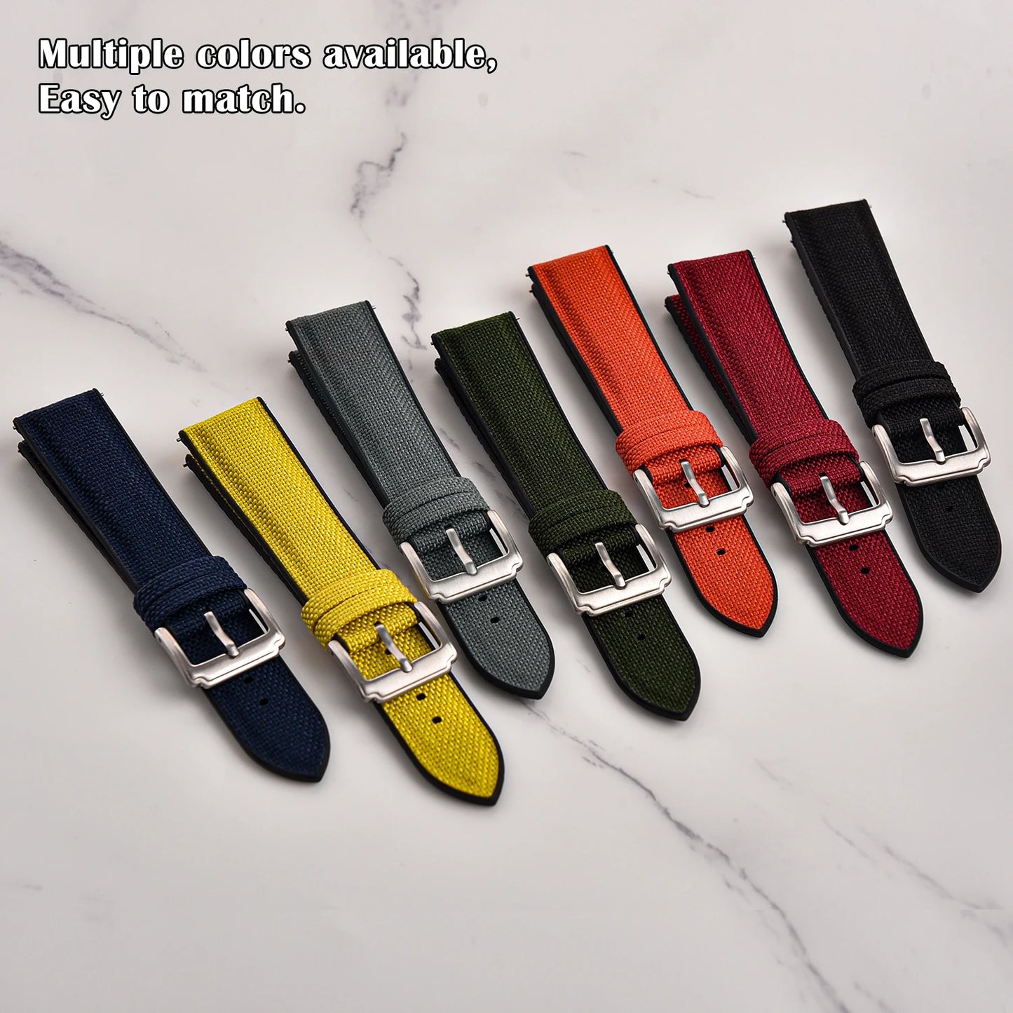 Cinturino per orologio a sgancio rapido in tela, 18 mm, 19 mm, 20 mm, 21 mm, 22 mm, in gomma siliconica, per uomo, Omega Seiko IWC