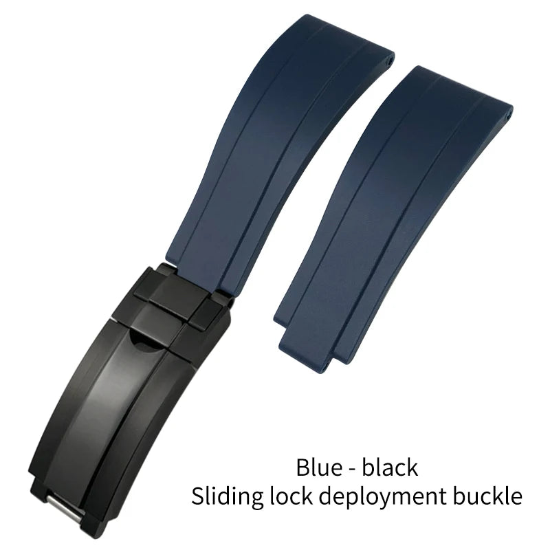 Natural Rubber Watch Strap for Rolex SUBMARINER Explorer Air King Deepsea, Soft Silicone Watch Band, High Quality, 20mm, 21mm