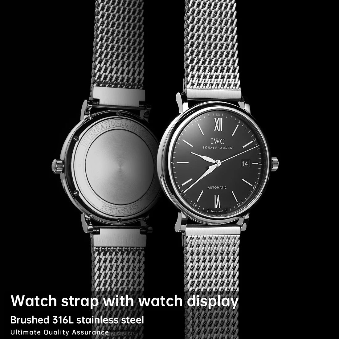 Bracelet de montre de luxe SION L en acier inoxydable brossé, bracelet en maille milanaise, accessoires de montre pour Rolex IWC OMEGA