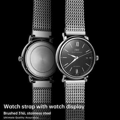 Bracelet de montre de luxe SION L en acier inoxydable brossé, bracelet en maille milanaise, accessoires de montre pour Rolex IWC OMEGA