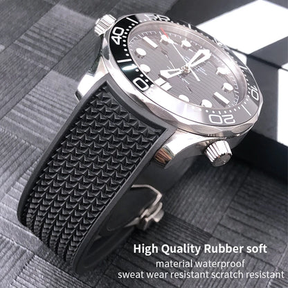 Uhrenarmband aus Naturkautschuk für Herren, Uhrenarmband für Omega Speedmaster Seam84300, weiches Silikon, Moonwatch S, 20 mm, 19 mm, 21 mm, 22 mm, 18 mm