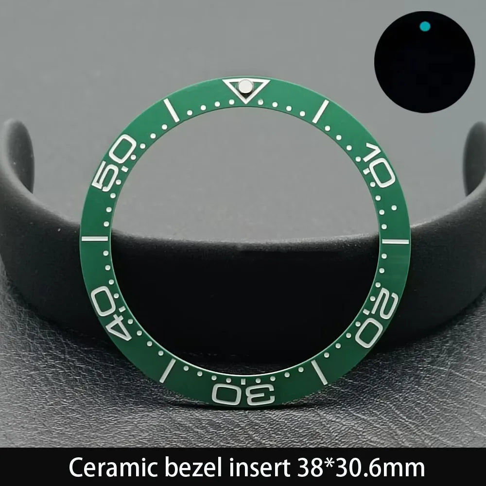 38mm x 30.6mm Sloped Ceramic Bezel GMT and Diving Watch Insert for 40mm Men's Watch Replacement Watch Bezel Inserts