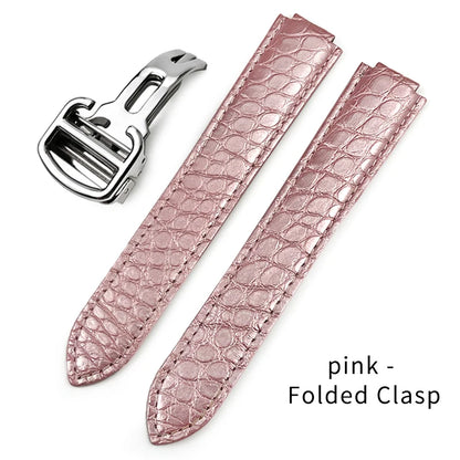 American Crocodile Alligator Leather Watch Band 14mm 16mm 18mm 20mm 22mm for Cartier Ballon Bleu Men Women Watch Strap