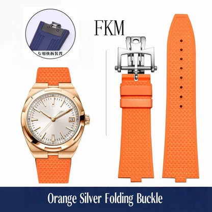Bracelet de montre en caoutchouc Fluoros FKM à dégagement rapide, pour bracelet Vacheron VC Overseas 4300V 4500V 5500V 7900V, 24x7mm