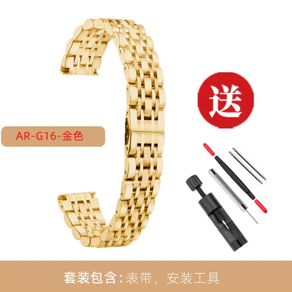 6mm 8mm 10mm 12mm 14mm 16mm Ladies Stainless Steel Buckle Mesh Watch Band Ultra-Thin Steel Bracelet Small Size Chain Width