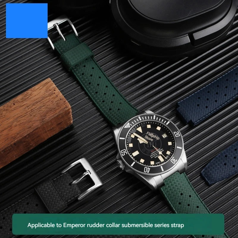 Soft Silicone Watch Strap for Men, Waterproof Rubber Watch Band, Watch Accessories, Tudor Pelagos, 25500 and 25600 Series, 22-12mm
