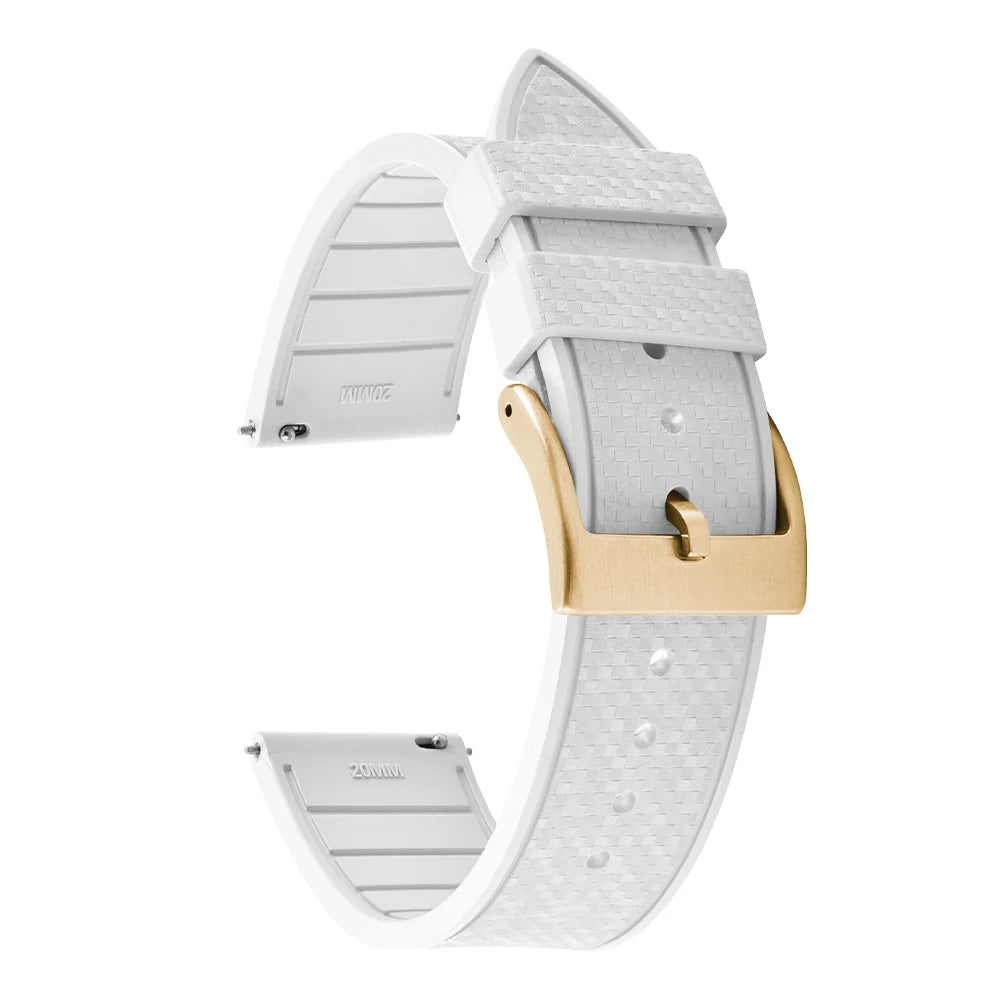 20MM 22MM supprime des bracelets de montre en caoutchouc fluoroélastomère/FKM mosaïque pour hommes femmes-bracelet de Sport étanche de remplacement à dégagement rapide