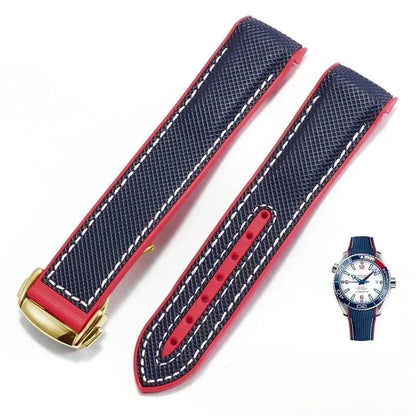 Cinturini per orologi in gomma e silicone, 20 mm 22 mm, per Omega Seamaster 300 Speedmaster, Seiko SKX Aqua Terra AT150 Moon