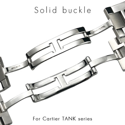 Bracelet de montre en acier inoxydable solide adapté pour Cartier, précieux bracelet de montre pour homme, 17.5mm, 19mm, 20mm, 21mm, 23.5mm, haute qualité