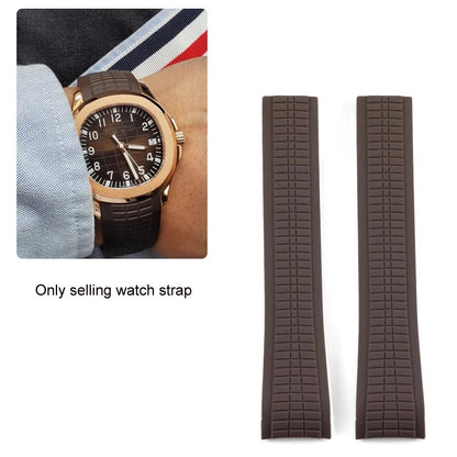 Bracelet de montre 21mm pour Patek - Caoutchouc Premium - Boucle Déployante