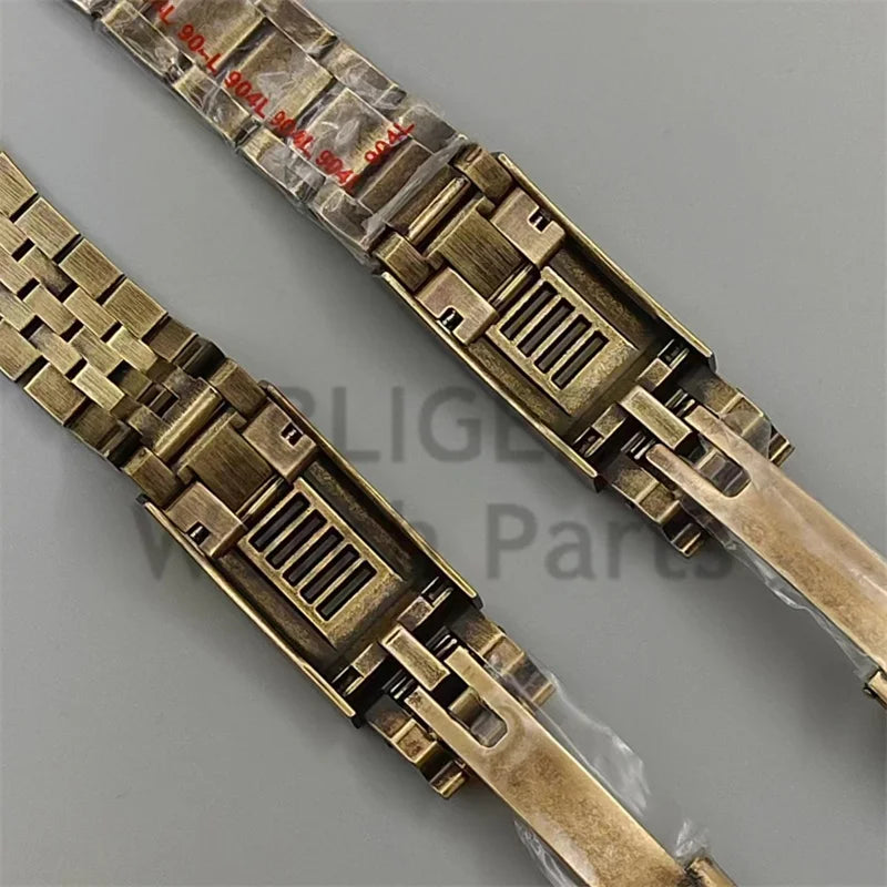 BLIGER-Cinturino per orologio da uomo in acciaio inossidabile 20mm 904L bronzo massiccio struttura pieghevole Jubilee, adatto per cassa da 40mm