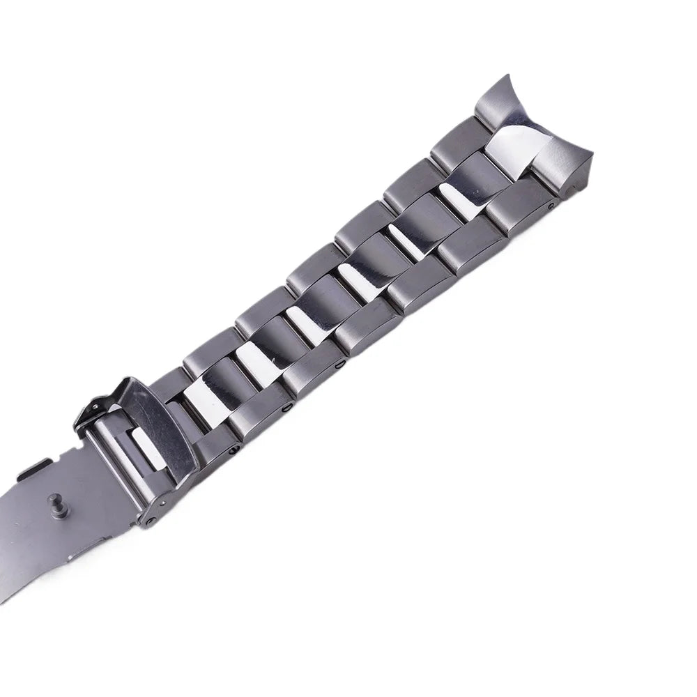 Cinturino per orologio in acciaio inossidabile argento 22 mm con estremità curve per Seiko 5 SKX007/SKX009/SSK001/SSK003/SSK005/SRPD51/53/55/57/59 di Rolamy