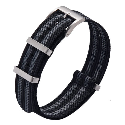 Bracelet en Nylon nervuré à rayures de haute qualité 18mm 20mm 22mm bracelet de montre en tissu tressé bracelets de montre en Nylon  Accessoire pour montre traditionnelle