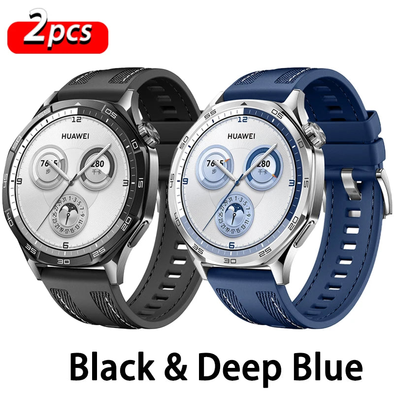 Bracelet en Nylon officiel de 22mm pour montre HUAWEI GT 6 5 4 46mm/montre 4 5 6 Pro/GT 6 5 3 2 Pro, Bracelet en Silicone Composite de 46mm