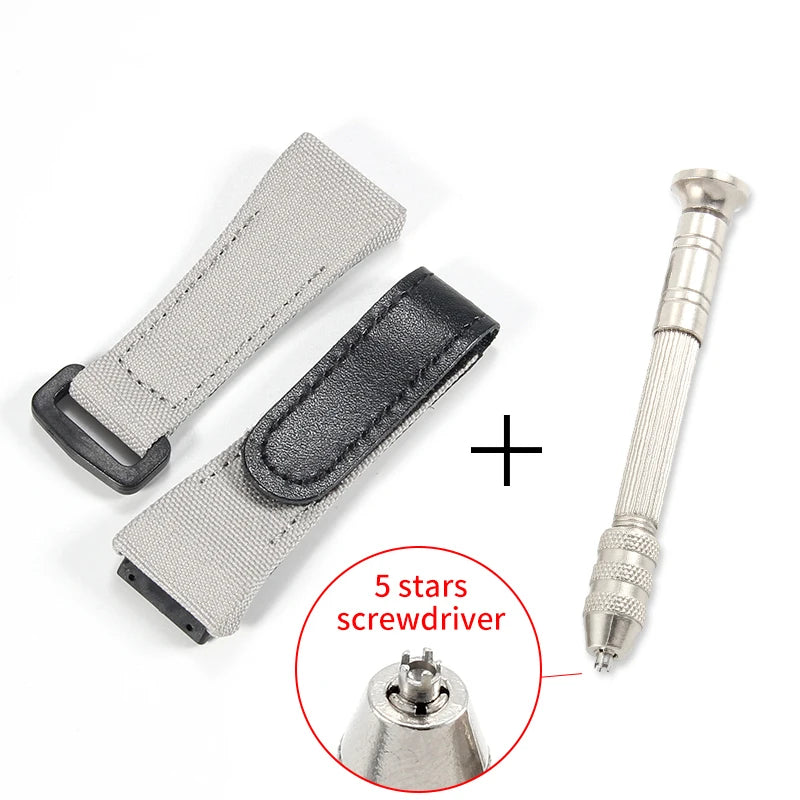Pour Richard Mille toile de Nylon 25mm 4 étoiles tournevis Anti-allergie bracelets de montre RM50 53 série remplacer bracelet de montre pratique