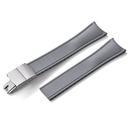TONJETT for d-elug Curved FKM Rubber Watch Band 20mm 22mm Curved CTS Watch Strap Cut to Size Quick Release Butterfly Buckle