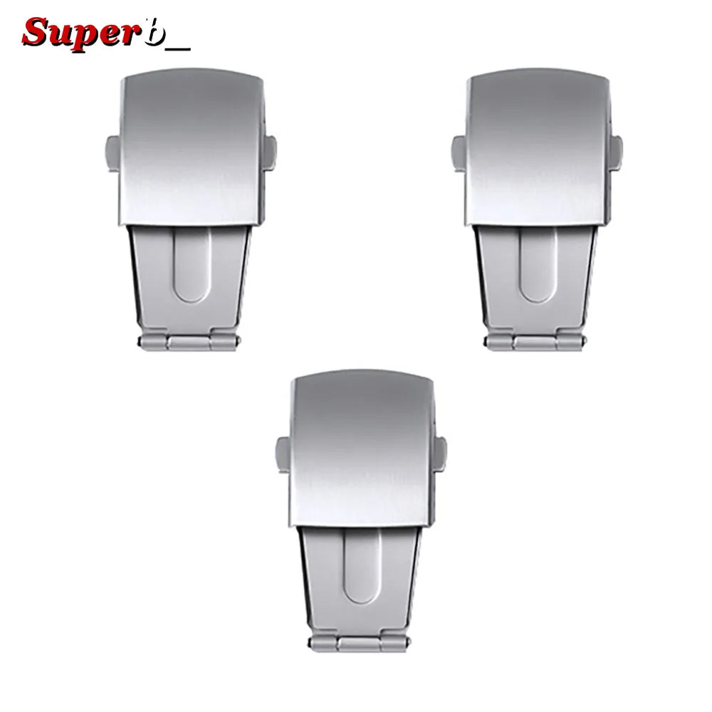 Boucle de montre pliable en acier inoxydable, 12/14/16/18/20/22mm, bouton de sécurité double pression, accessoires de bracelet de montre