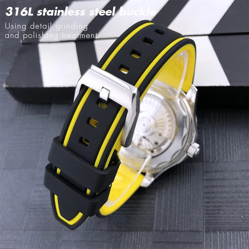 Bracelet de montre en silicone coloré pour IWC Omega Longines Tudor Breitling, bracelet de montre en caoutchouc souple, haute qualité, 19mm, 20mm, 21mm, 22mm