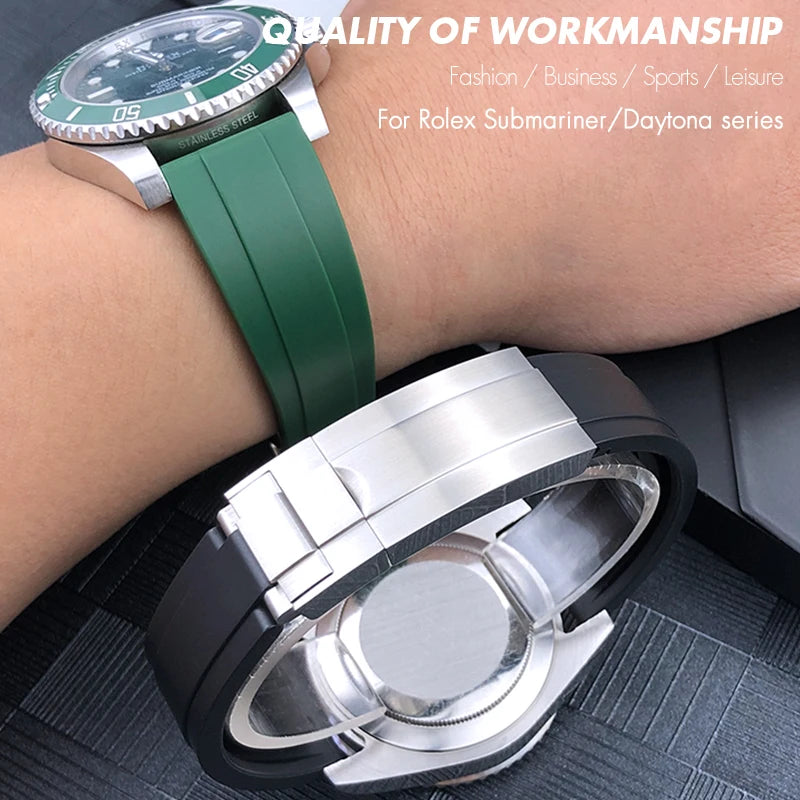 Каучуковый ремешок для часов, 20 мм 21 мм, для Rolex Submariner OYSTERFLEX DEEPSEA Explorer Omega IWC Seiko Tag Heuer 22 мм 19 мм