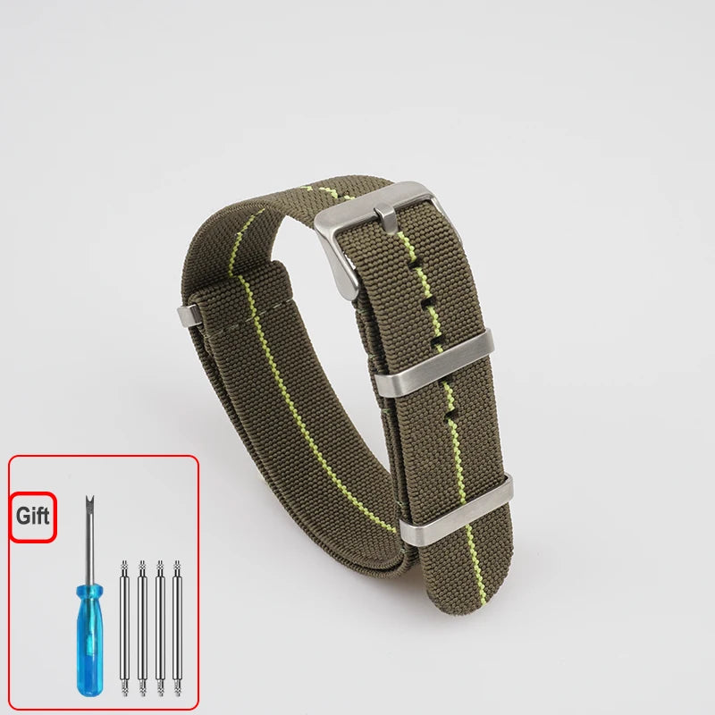 Cinturino per orologio NATO, paracadute in nylon elastico