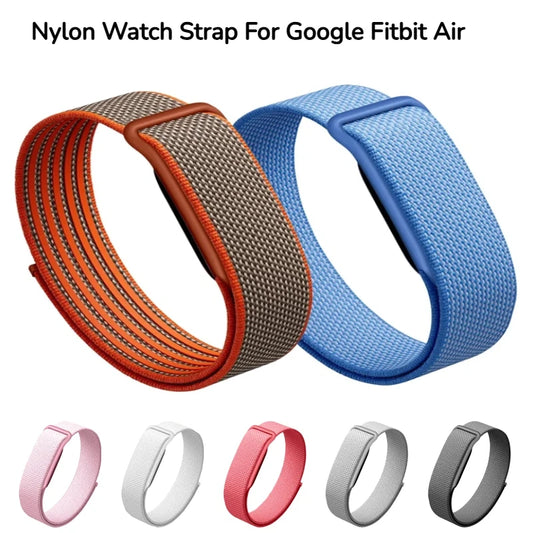Google Fitbit Air 尼龙运动表带，可调节金属滑扣，透气替换表带