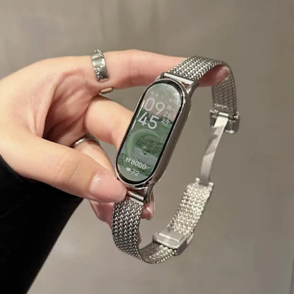 Stainless Steel Bracelet for Miband 9 10 8 NFC for Xiaomi Watch, Replacement Magnetic Metal Strap, Smartwatch Accessories