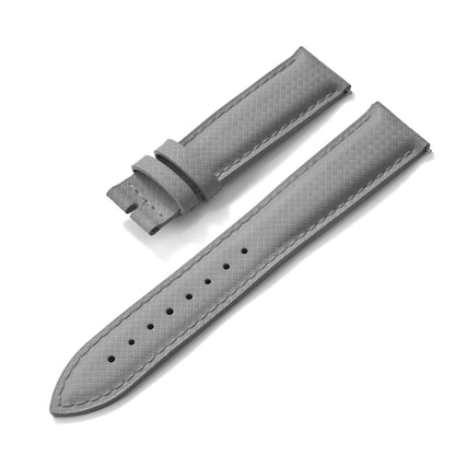 STAPELP – Fabric Sailcloth Strap, 18mm, 19mm, 20mm, 22mm, Top FKM + Leather Base, Textured Rubber Watch Straps, Quick Release Pin Buckle