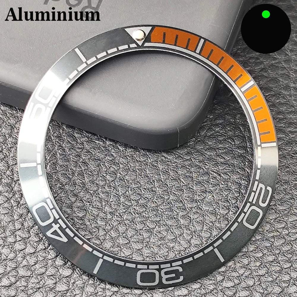 Insert de lunette incliné en céramique/aluminium 41.5mm x 32.7mm, adapté au remplacement de lunette de montre pour hommes, accessoires de montre