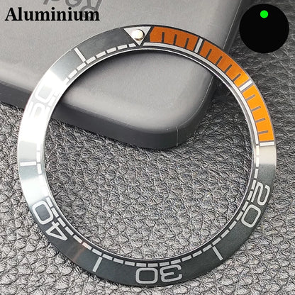 Insert de lunette incliné en céramique/aluminium 41.5mm x 32.7mm, adapté au remplacement de lunette de montre pour hommes, accessoires de montre