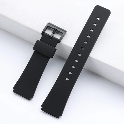 Bracelet de montre universel en caoutchouc et résine noir 12mm 14mm 16mm 18mm 20mm pour montre électronique Casio, style classique, pour hommes et femmes