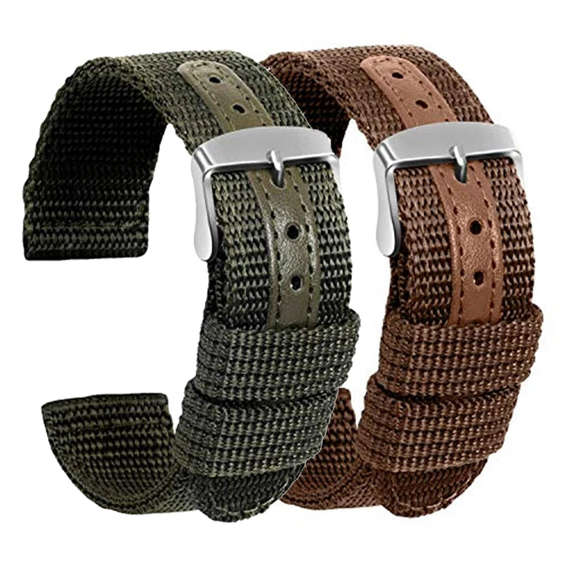 Cinturino per orologio in tela di Nylon intrecciato, cintura morbida, cinturino universale in pelle per uomo donna, cinturino sportivo da 18mm 20mm 22mm 24mm