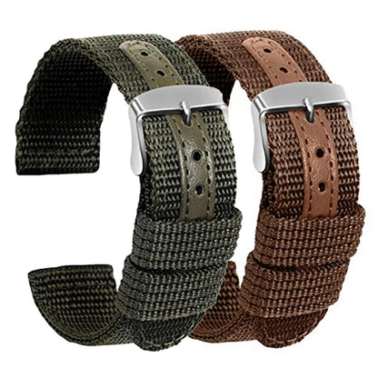 Cinturino per orologio in tela di Nylon intrecciato, cintura morbida, cinturino universale in pelle per uomo donna, cinturino sportivo da 18mm 20mm 22mm 24mm