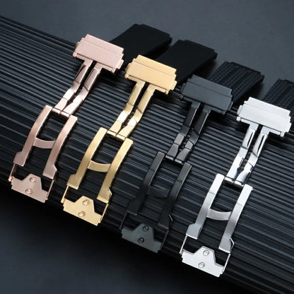 Cinturino di sicurezza per Hublot BIG BANG, serie Classic Fusion, fibbia déployante a farfalla, bottone di chiusura in acciaio inossidabile 316, 18mm 20mm 22mm