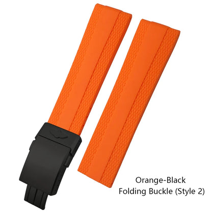 Bracelet de montre en caoutchouc souple, 20mm 21mm 22mm, adapté à Breitling Superocean Avenger Heritage, blanc, noir, Orange, outils de bracelet de montre en Silicone souple