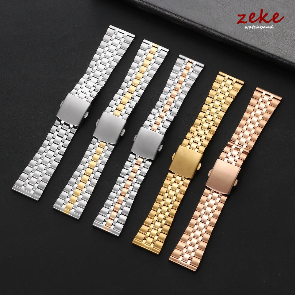 Bracelet de montre de luxe en acier inoxydable massif, 20mm 22mm, pour Tudor pour Omega, en métal, pour hommes et femmes, Bracelet universel en or