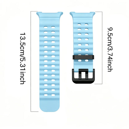 Cinturino per orologio sportivo luminoso in silicone Ocean per Samsung Galaxy Watch 8 9 40/44 mm 8 Classic 46 mm, cinturino di ricambio unisex