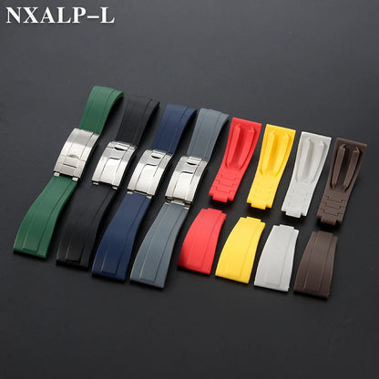 Bracelet de montre en caoutchouc et Silicone, 20mm, pour Rolex DAYTONA SUBMARINER GMT Yacht-Master, Bracelet de sport et de plongée pour hommes, taille réglable