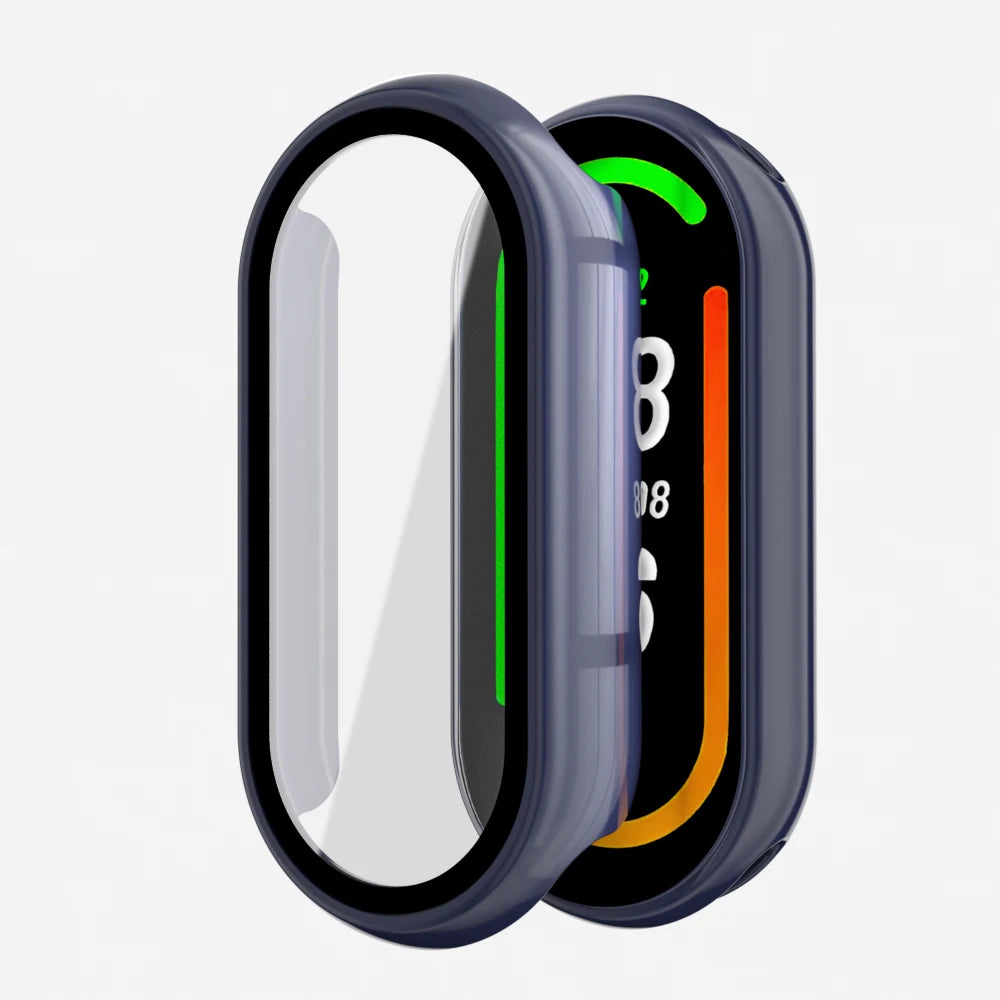 Verre trempé + étui PC pour Xiaomi Mi Band 10 9 8, housse antichoc, protection d'écran entièrement rigide, accessoires Xiaomi Smart Band 10 9