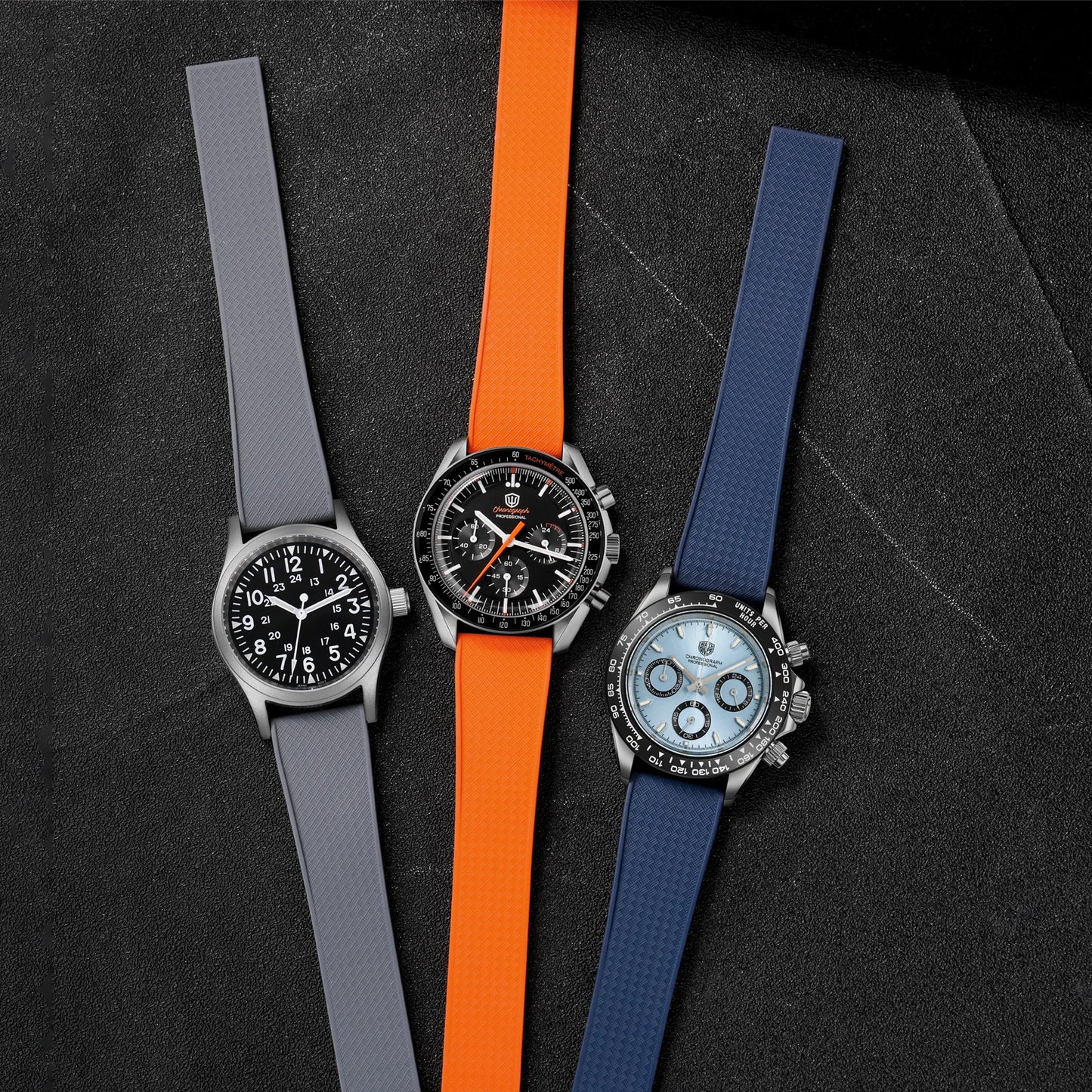 Nouveau Bracelet de montre CTS FKM Bracelet en caoutchouc fluoré 18 19 20 22 21mm fermoir pliant à dégagement rapide coupe sur la taille Bracelet de remplacement réglable