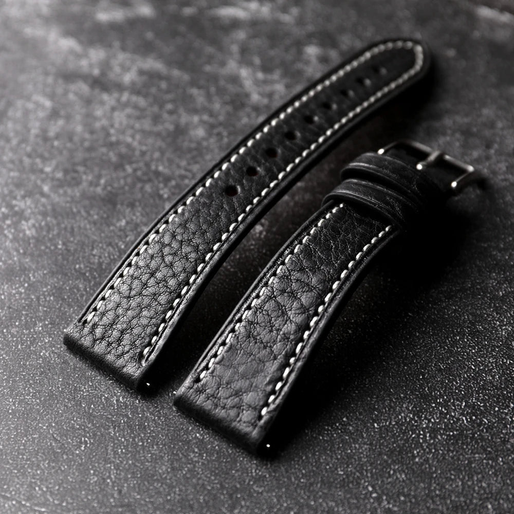 Bracciale in pelle di vacchetta fatto a mano, 18 19 20 21 22MM, cinturino morbido in vera pelle a sgancio rapido da uomo, stile vintage, vera pelle italiana