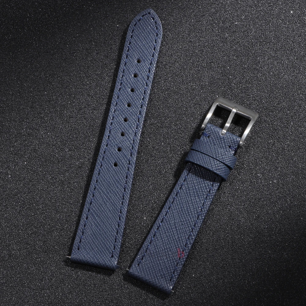 18mm 20mm 22mm bracelet de montre en cuir cousu Vintage qualité supérieure bracelets de montre en cuir Saffiano à dégagement rapide pour hommes femmes
