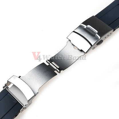 Cinturino in gomma siliconica con estremità curva, 16 mm, 18 mm, 20 mm, 22 mm, 24 mm, 26 mm, per uomo e donna, impermeabile, chiusura pieghevole.