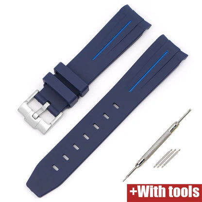 Curved End Rubber Strap for MoonSwatch, 20mm, for Men and Women, Waterproof Sport Watch Band