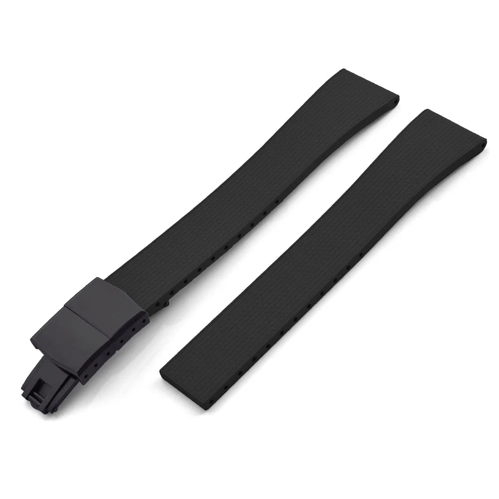 Delugs 20mm FKM Rubber CTS Watch Straps with Butterfly Buckle 4 Colors, Unique Texture, Quick Release for Brand Watches