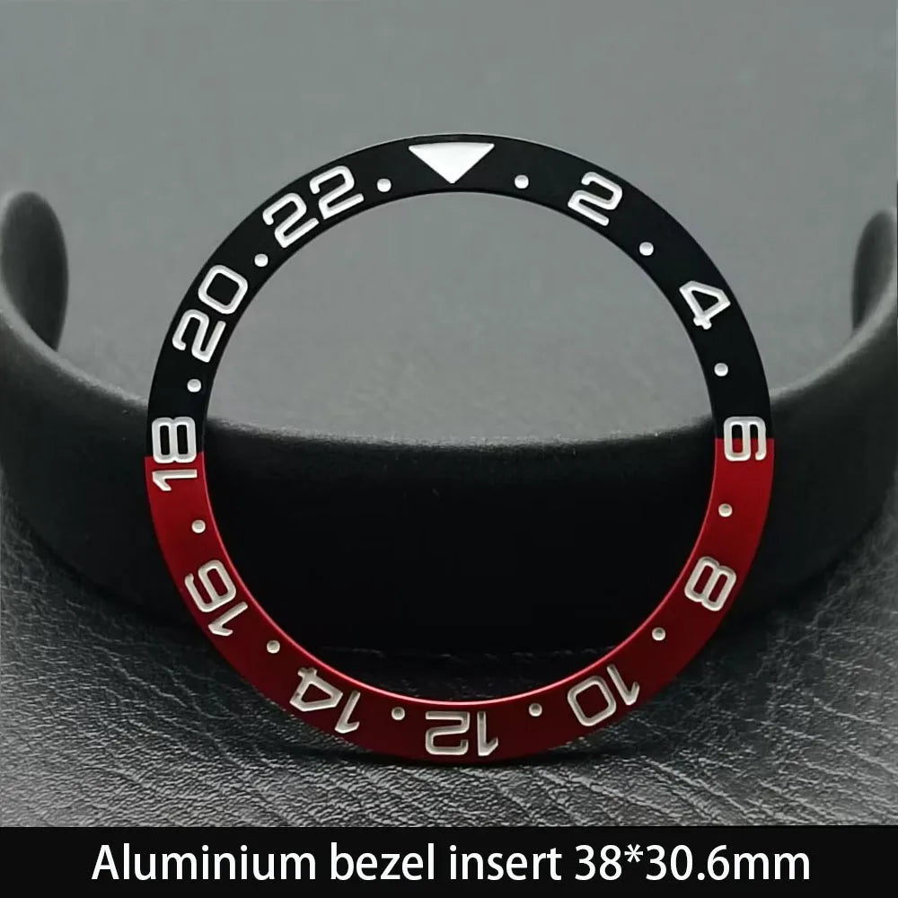 38mm x 30.6mm Sloped Ceramic Bezel GMT and Diving Watch Insert for 40mm Men's Watch Replacement Watch Bezel Inserts