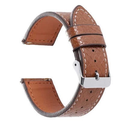Bracelet de montre vert, noir, marron 20mm 22mm en cuir de serpent avec boucle métallique noire et dorée, ultra-fin, pour affaires