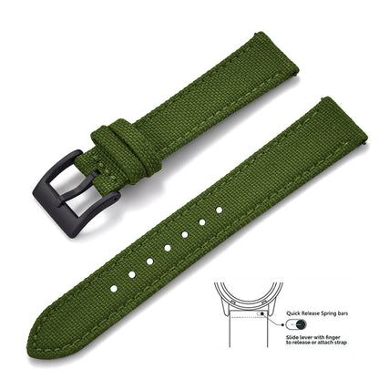 Bracelets en toile et Nylon en cuir, 18mm, 20mm, 22mm, à dégagement rapide, en tissu Vintage, pour montres Huawei Samsung