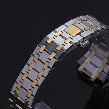 Bracelet de montre 21 26mm pour hommes et femmes, entièrement en acier inoxydable, pour AP ROYAL OAK 15400 26331 15500, boucle pliante